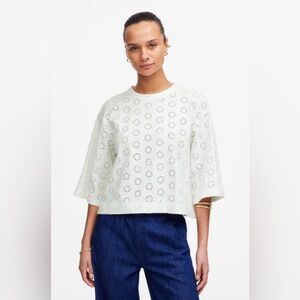 Madewell embroidered wide sleeves boxy tee